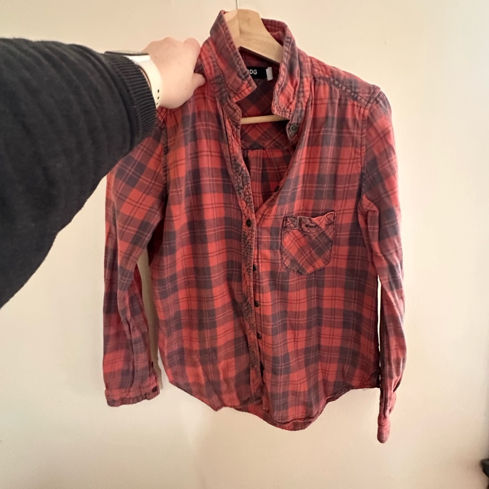 Cute Urban Outfitters Salmon Plaid Flannel